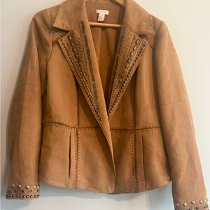 Studded Suede Blazer Jacket